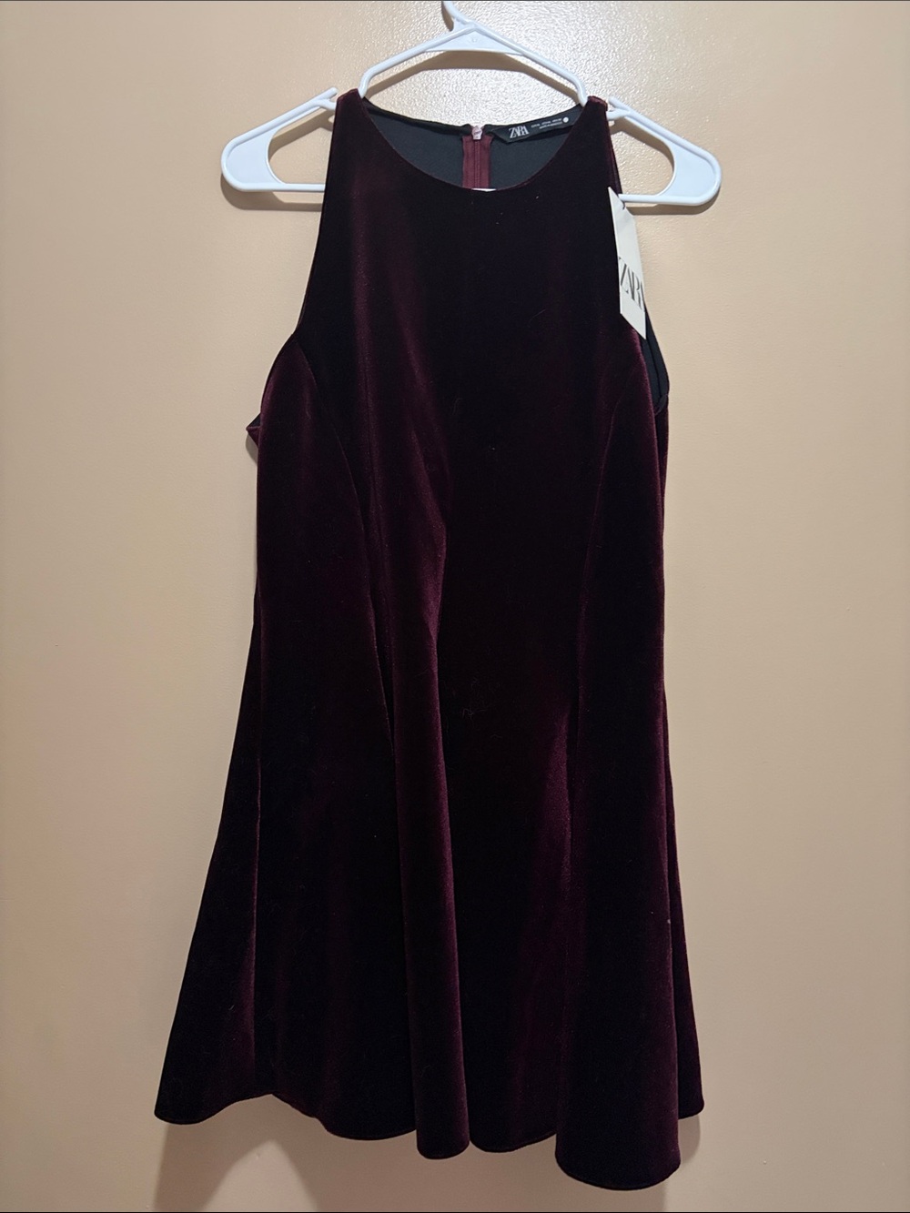 Zara Deep Burgundy Velvet Dress